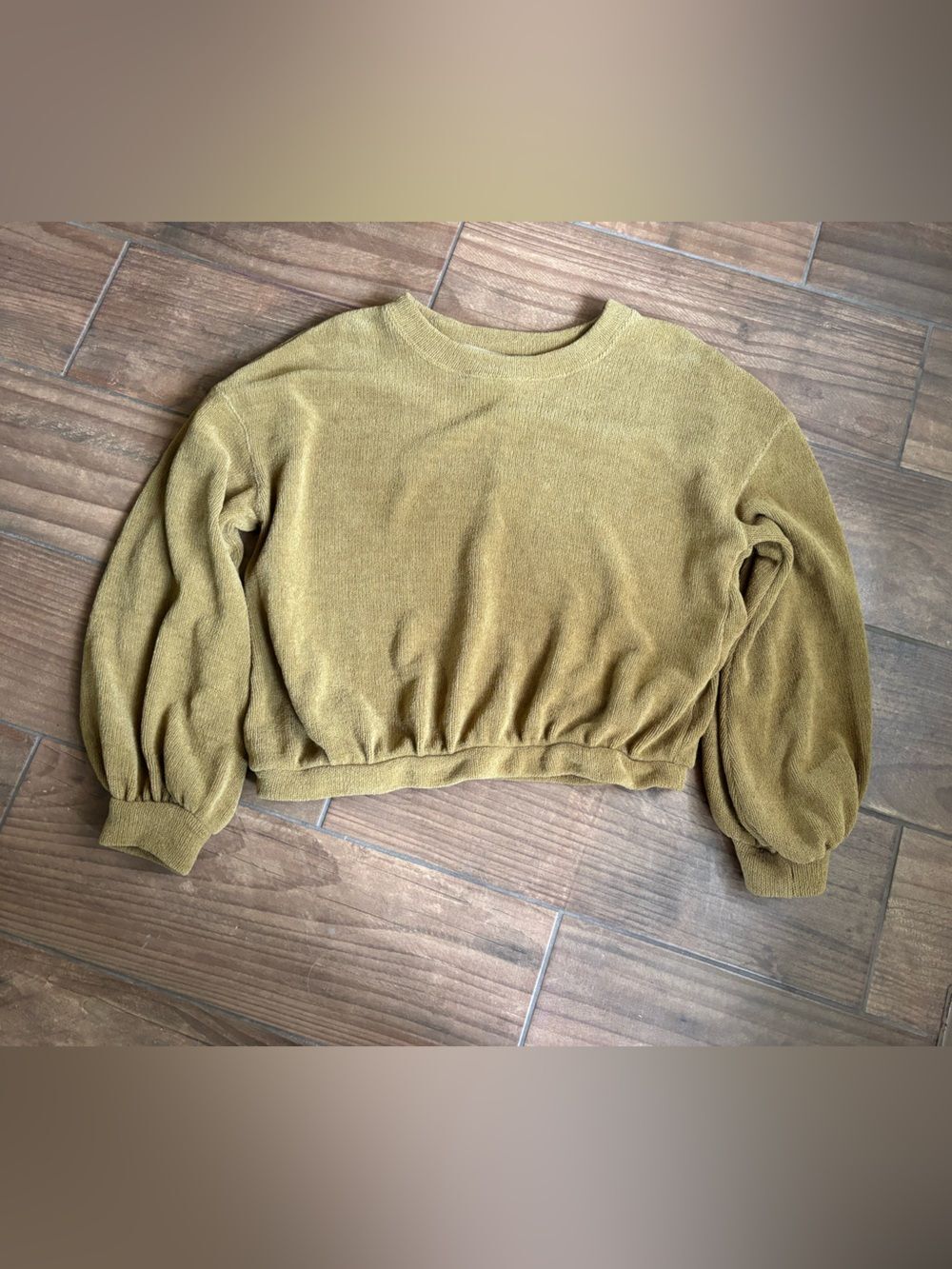 FP Beach Mustard Chenille Balloon Sleeve Sweater XL